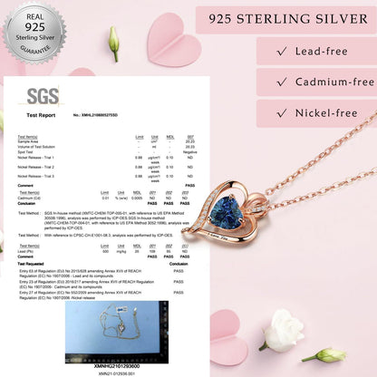 Silber Herz Kette Damen "I love you" Gravur & Geburtsstein