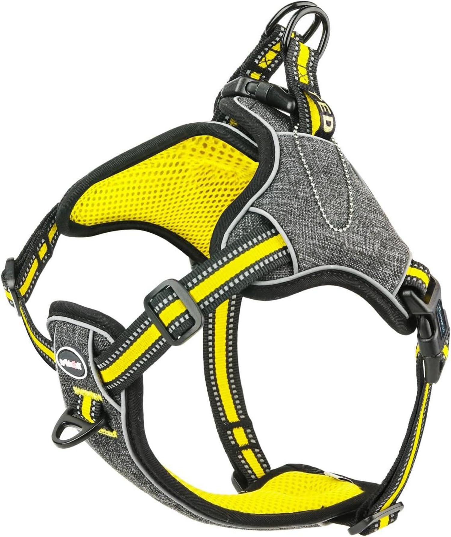 No-Pull Reflektierendes Step-in Hundegeschirr Gelb L