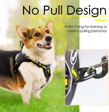 No-Pull Reflektierendes Step-in Hundegeschirr Gelb L