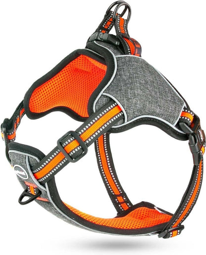 No-Pull Ausbruchsicheres Reflektierendes Hundegeschirr Orange S