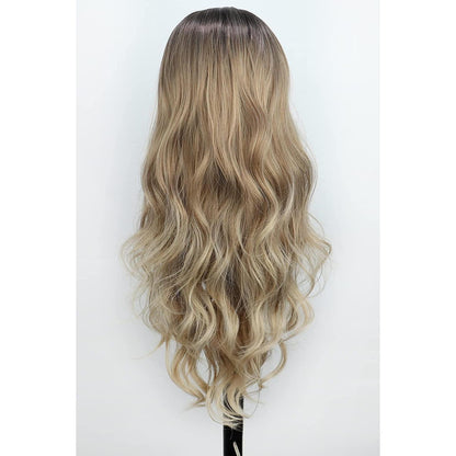 Lange braun-blonde Ombre Welle Perücke für Damen & Cosplay
