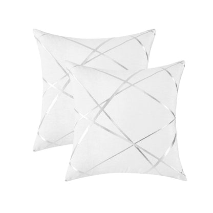 Weißer Kissenbezug 60x60 cm - 2er Set, Samt & Reißverschluss