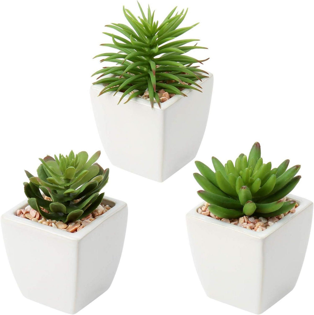 Künstliche Sukkulenten Set im Keramiktopf 10-14cm 3er Set