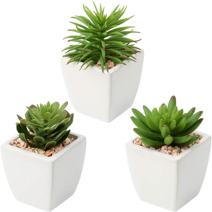 Künstliche Sukkulenten Set im Keramiktopf 10-14cm 3er Set