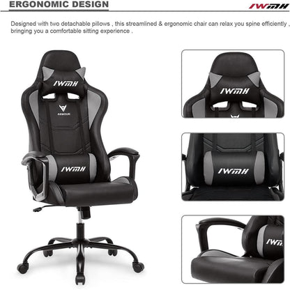 Gaming Stuhl Ergonomisch Hoch Rücklehne Drehstuhl Racing
