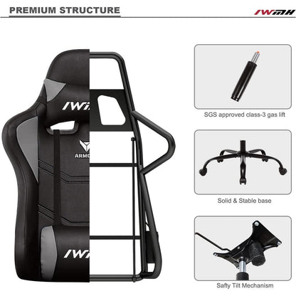 Gaming Stuhl Ergonomisch Hoch Rücklehne Drehstuhl Racing