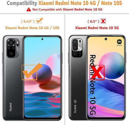 Xiaomi Redmi Note 10 4G Leder Handyhülle mit Kartenschlitzen