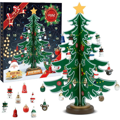 Adventskalender Weihnachtsbaum Holz DIY mit 24 Anhängern