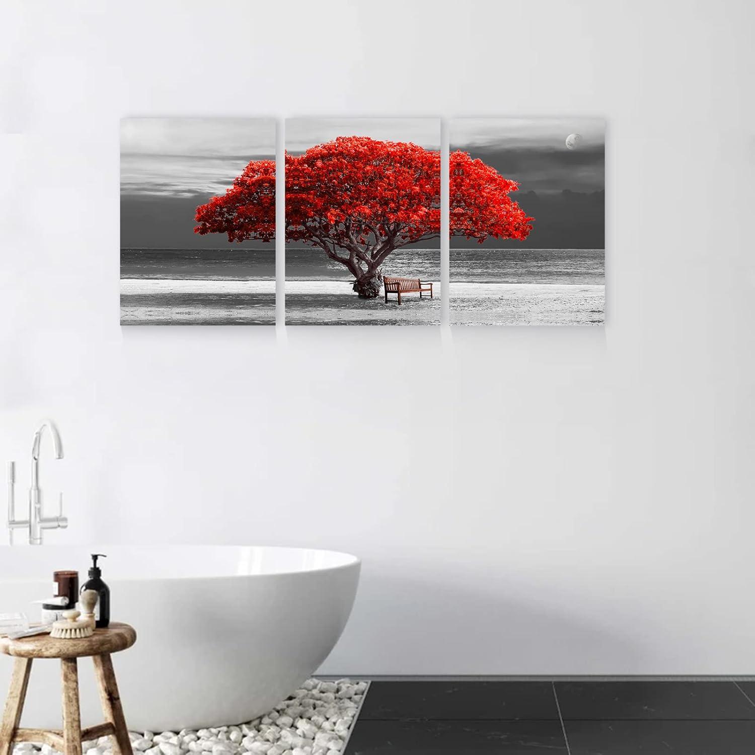 Moderne Wandbilder Baum Rote Natur Leinwand