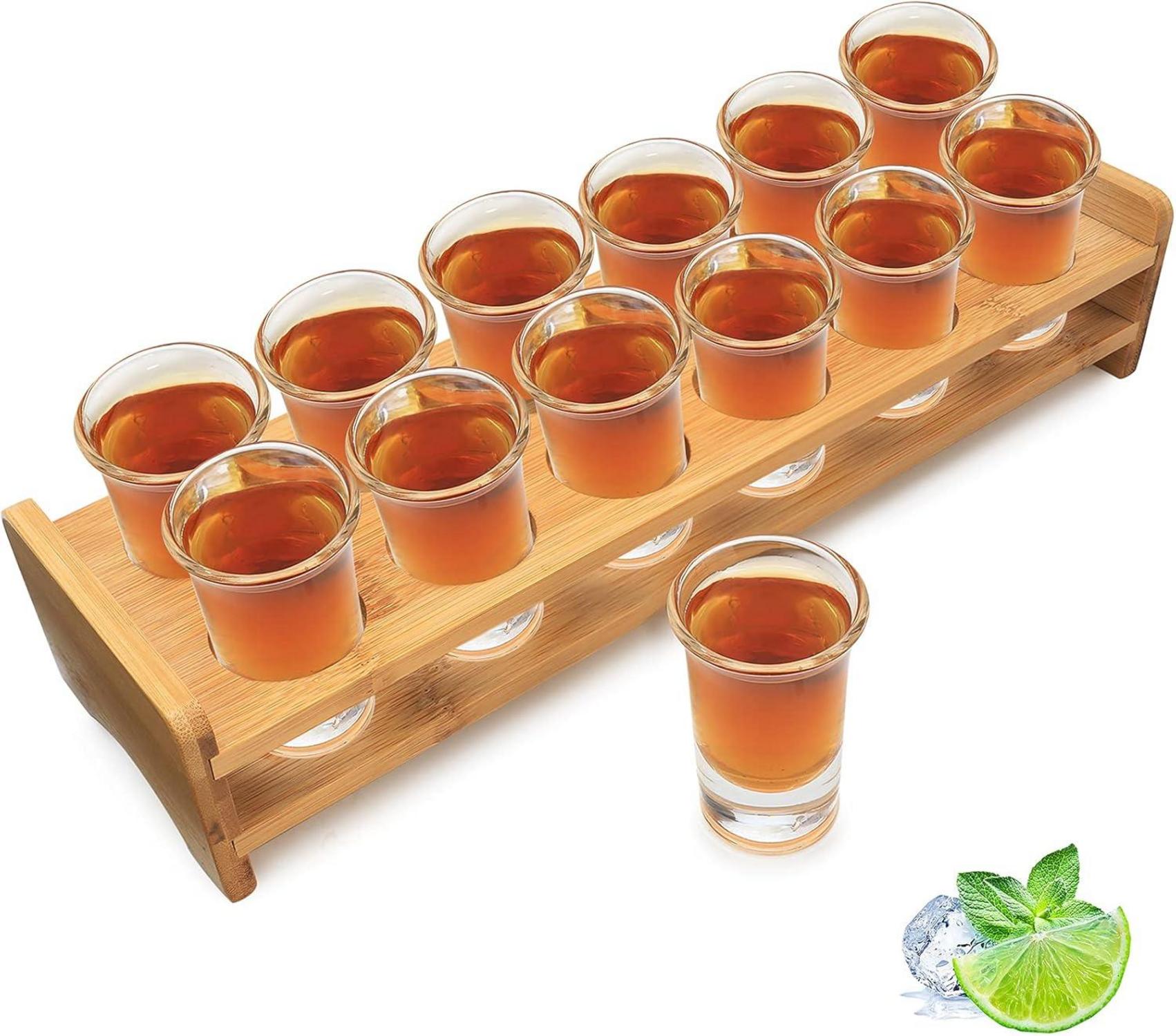 Schnapsglas Set | Cocktailhalter Kristallglas 12 Stück 30 ml Likör Rum