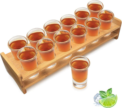 Schnapsglas Set | Cocktailhalter Kristallglas 12 Stück 30 ml Likör Rum