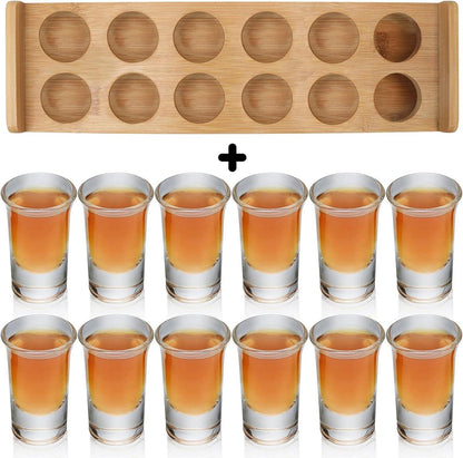 Schnapsglas-Set mit Cocktailhalter, 12 Löcher aus klarem