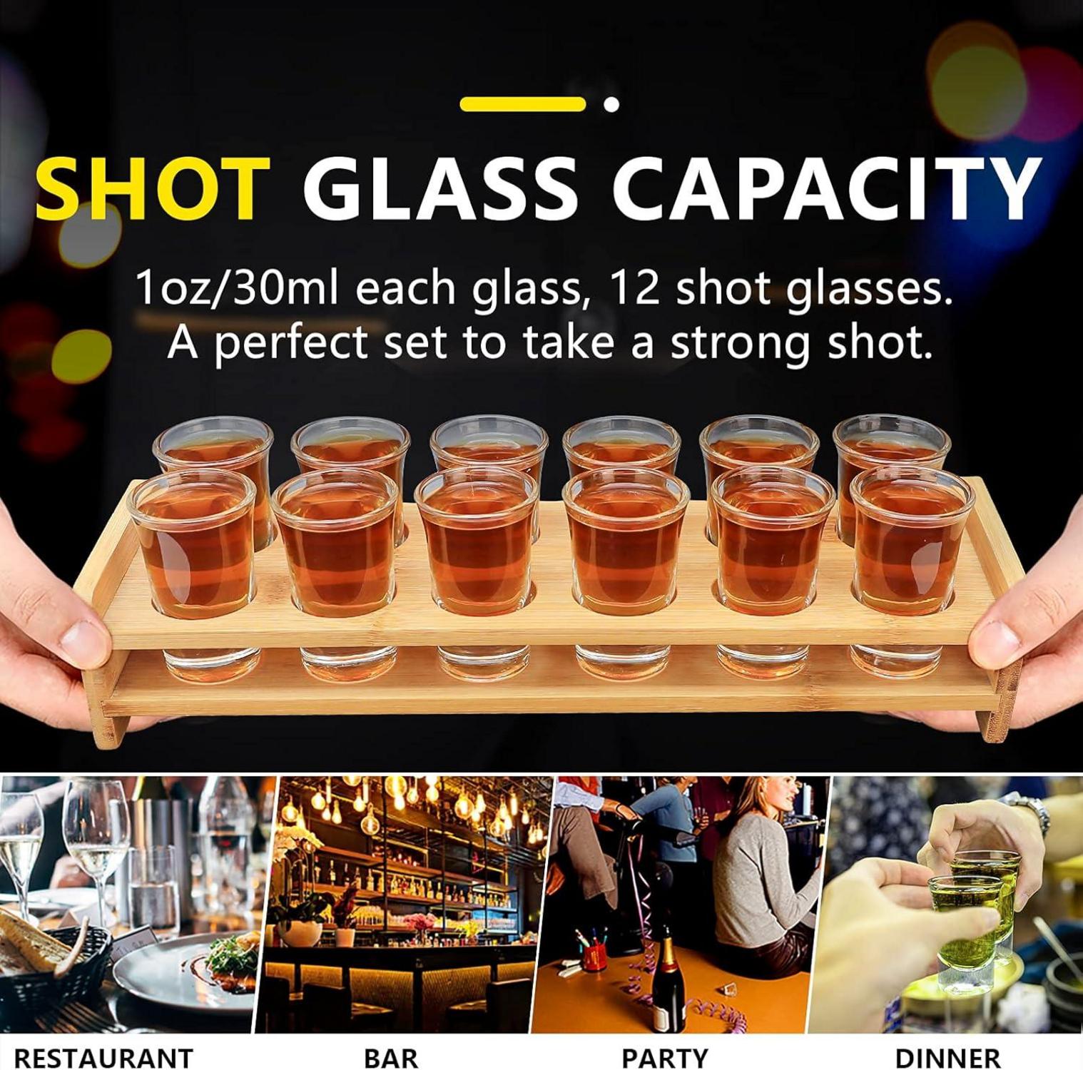 Schnapsglas Set | Cocktailhalter Kristallglas 12 Stück 30 ml Likör Rum