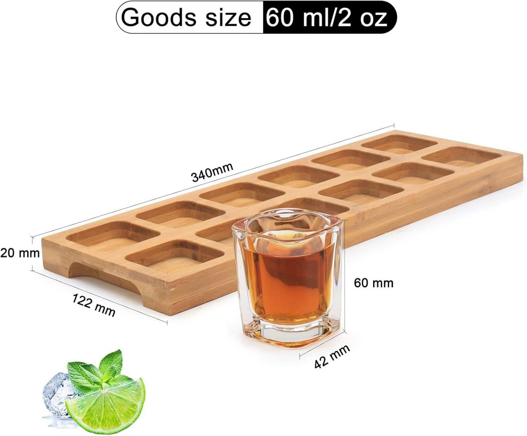 12er Set Hochwertige Schnapsgläser aus Kristallglas mit Halter