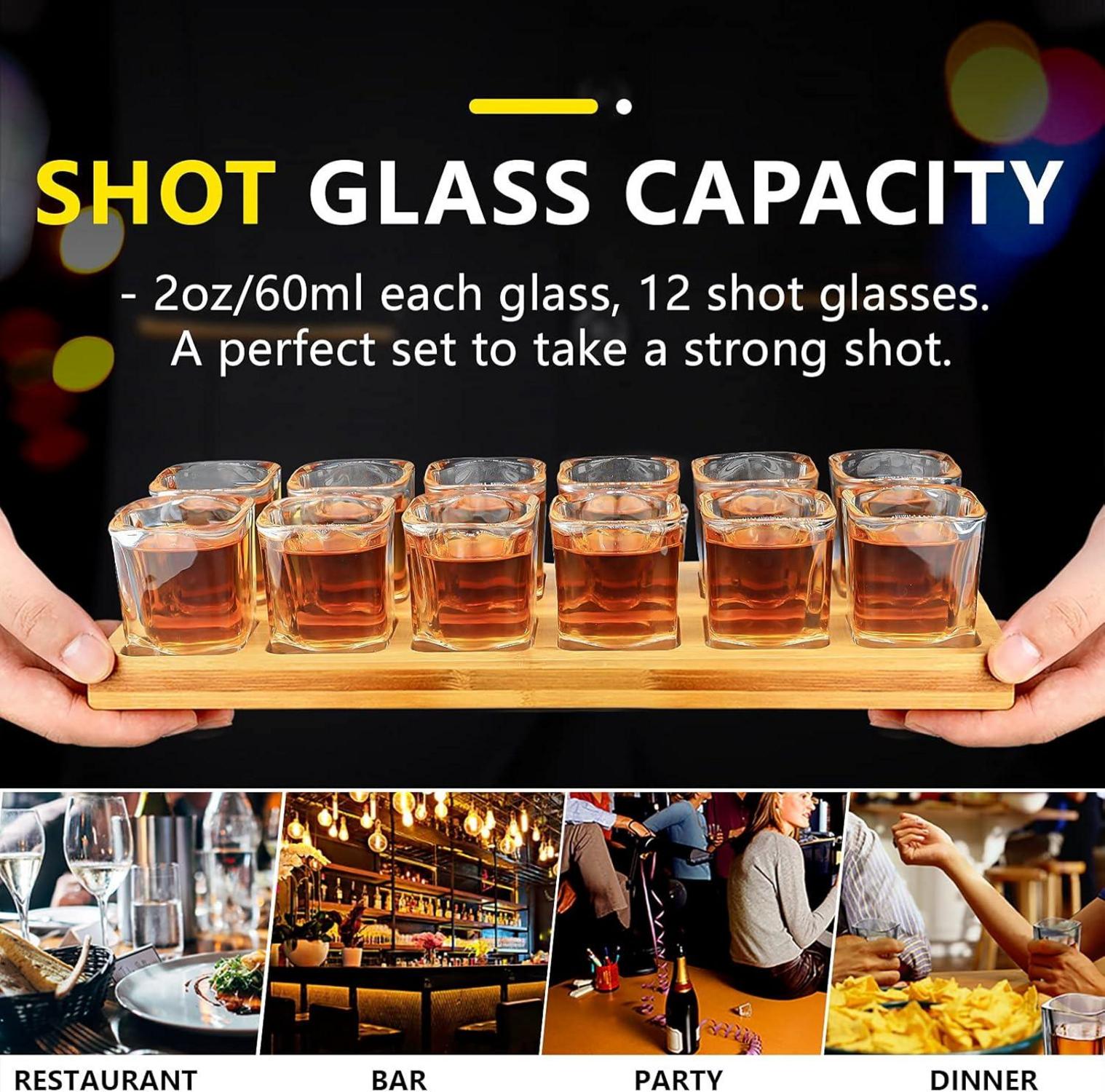 SuproBarware 60ml Schnapsglas-Set 12 Stück klar Kristallglas Likör Whisky Brandy