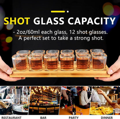 SuproBarware 60ml Schnapsglas-Set 12 Stück klar Kristallglas Likör Whisky Brandy