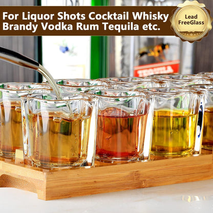 SuproBarware Schnapsglas Set 60ml 12er Cocktailhalter Organizer Kristallglas