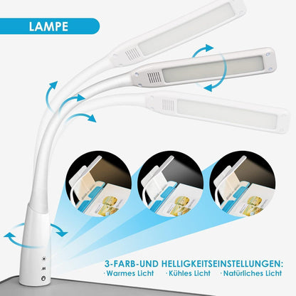Kinderschreibtisch höhenverstellbar mit Lampe und Stuhl Grau