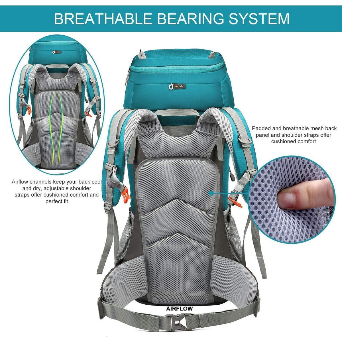Trekkingrucksack 55L mit Innenrahmen – Lake Green