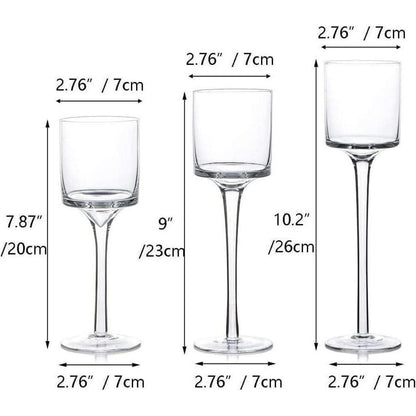 Teelichthalter Glas Kerzenständer Set für Tischdeko Hochzeit