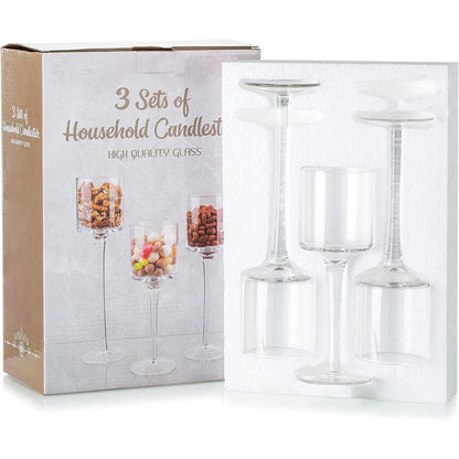 Teelichthalter Glas Kerzenständer Set für Tischdeko Hochzeit