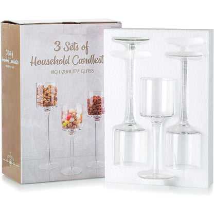 Teelichthalter Glas 30er Set 20/23/26cm Kristallklar