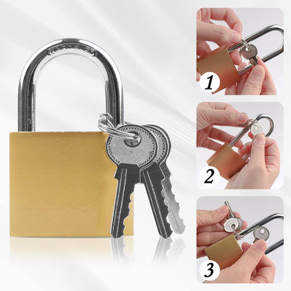 Lamondre Vorhängeschloss 48mm 3 Stück Schlüssel wasserdicht robust Spind Garage Zaun