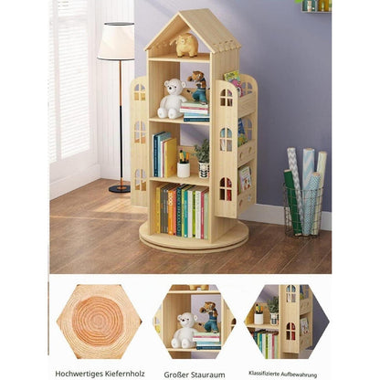 Drehbares Bücherregal Kiefernholz – 360 Grad Standregal