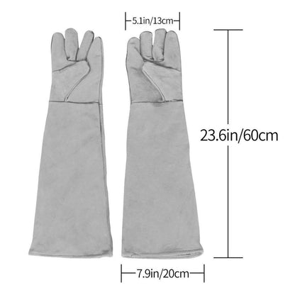Anti-Biss Kevlar Handschuhe Langärmlig Garten Grau
