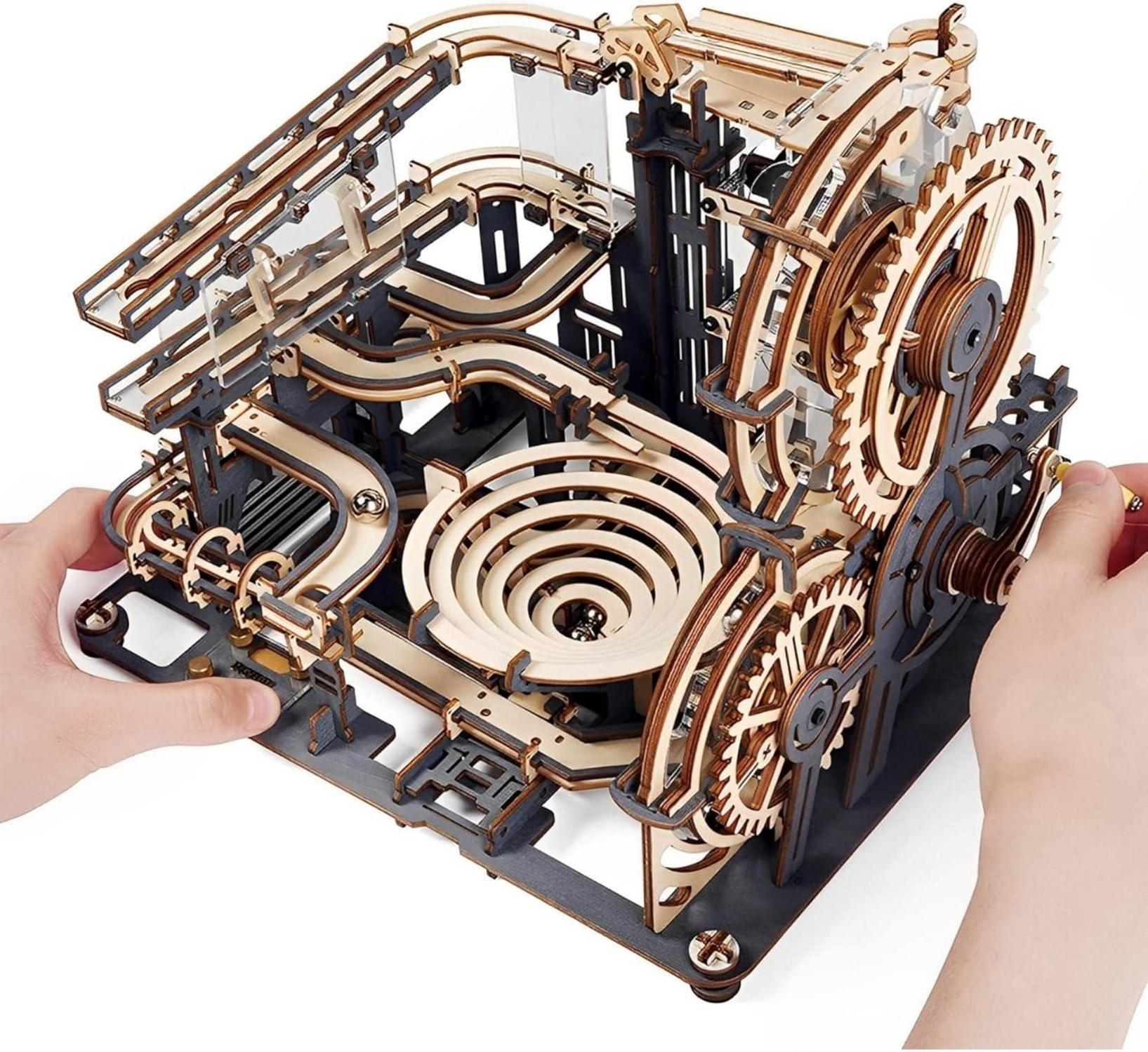 3D Holzpuzzle Kugelbahn Bausatz Murmeln Stahlkugeln DIY Geschenk