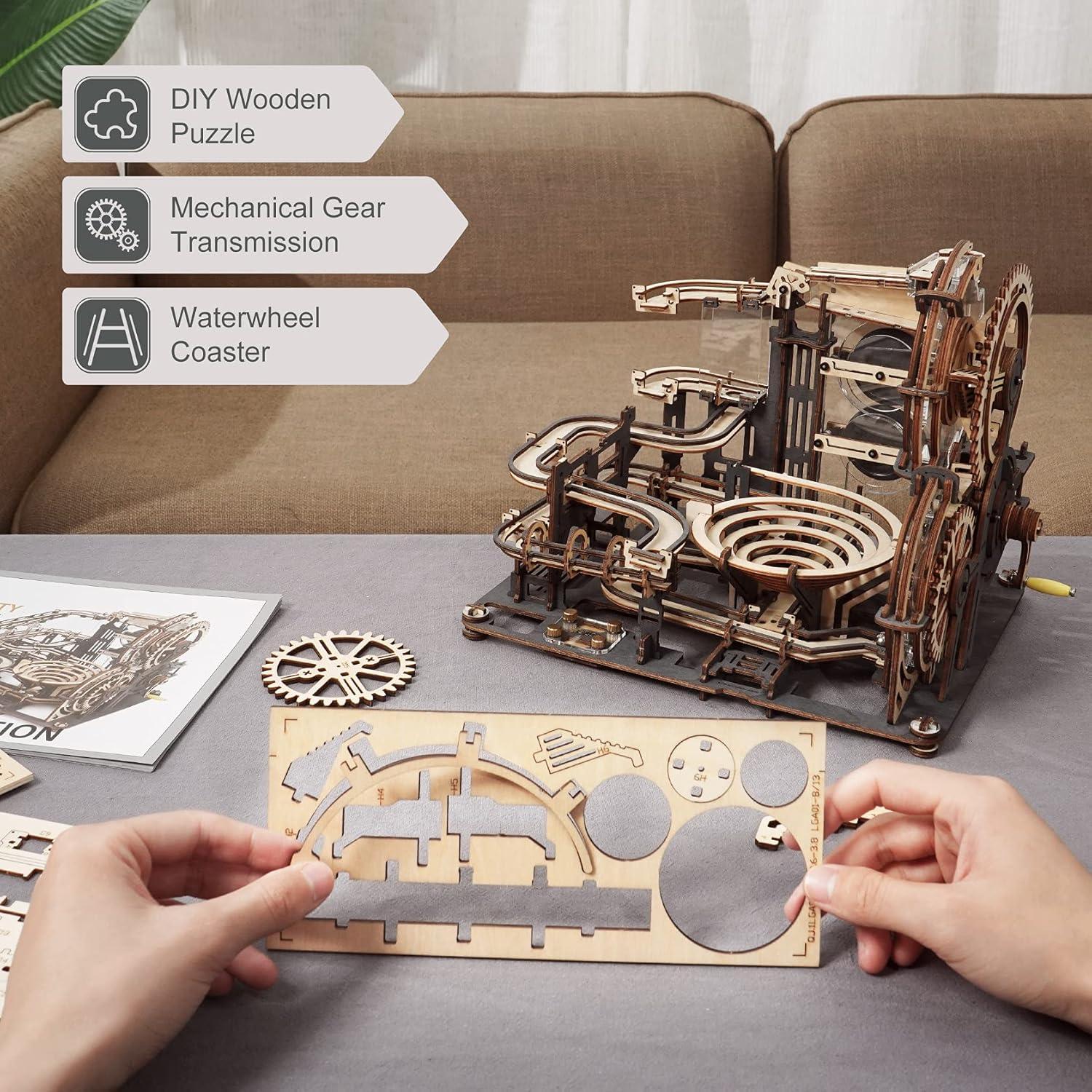 ROKR Holzpuzzle Bausatz Kugelbahn Murmel 3D Spielzeug 294 Teile
