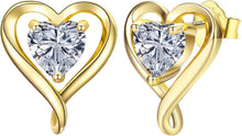Zirkonia Herz Ohrstecker Set Silber 925 Rosegold Gold