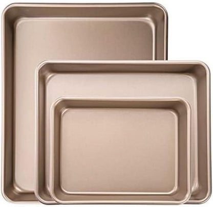Dicunoy Set mit 3 Antihaft Backblech Edelstahl Ofenblech Kuchenblech