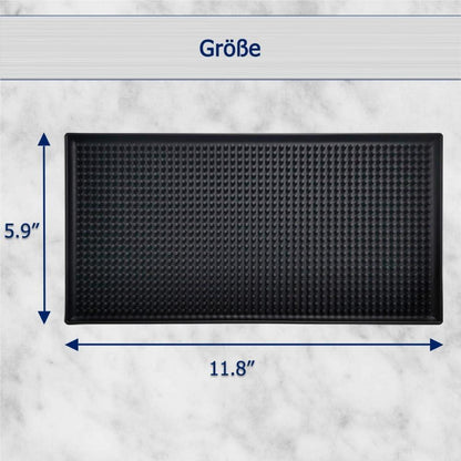 2er-Set Barmatte 30x15 cm Gummi Abtropfmatte schwarz Bar