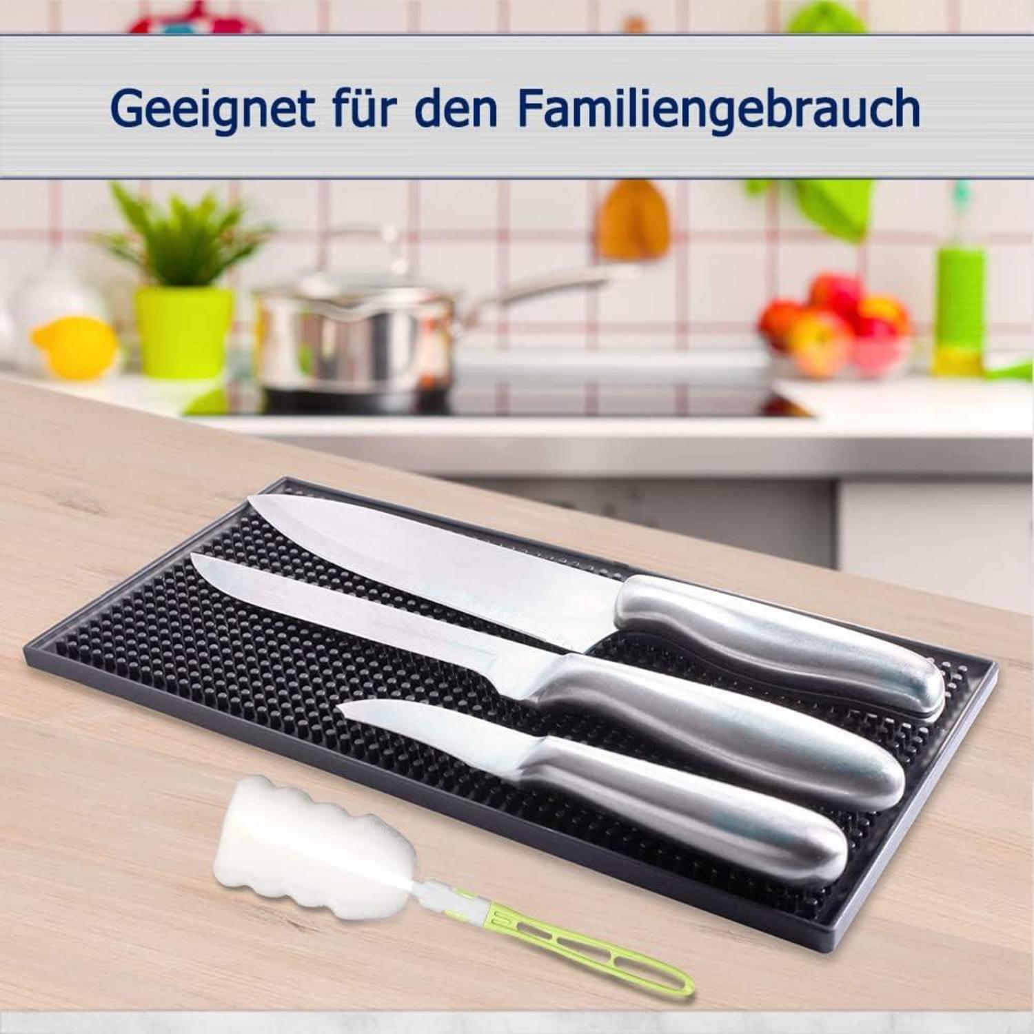 2er-Set Barmatte 30x15cm Schwarz Gummi Abtropfmatte für Bar Küche