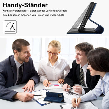 Samsung Galaxy S20 FE Hülle Leder mit Standfunktion - Blau