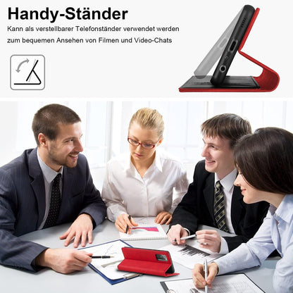 2023 Upgraded S20 FE Handyhülle, Leder Hülle mit Standfunktion