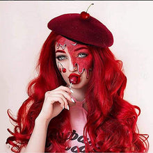 Rote Damenperücke lang lockig gewellt Kunsthaar Cosplay