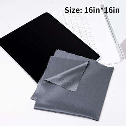Mikrofaser Reinigungstuch 4er Pack 40x40cm Grau - für elekt. Geräte Kamera Objektiv Display