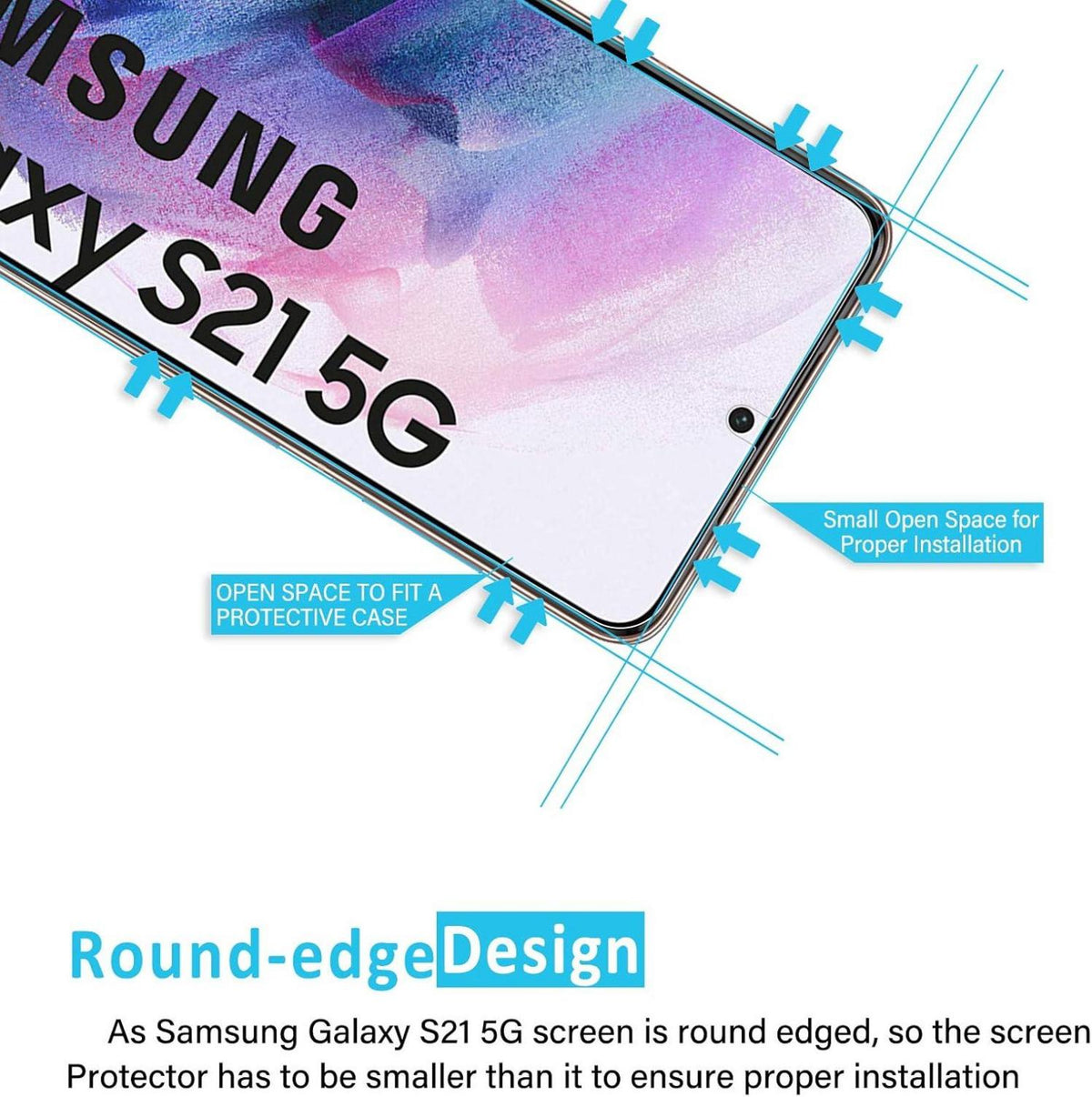 Displayschutzfolie Hartglas Samsung Galaxy S21 5G 6.2 9H