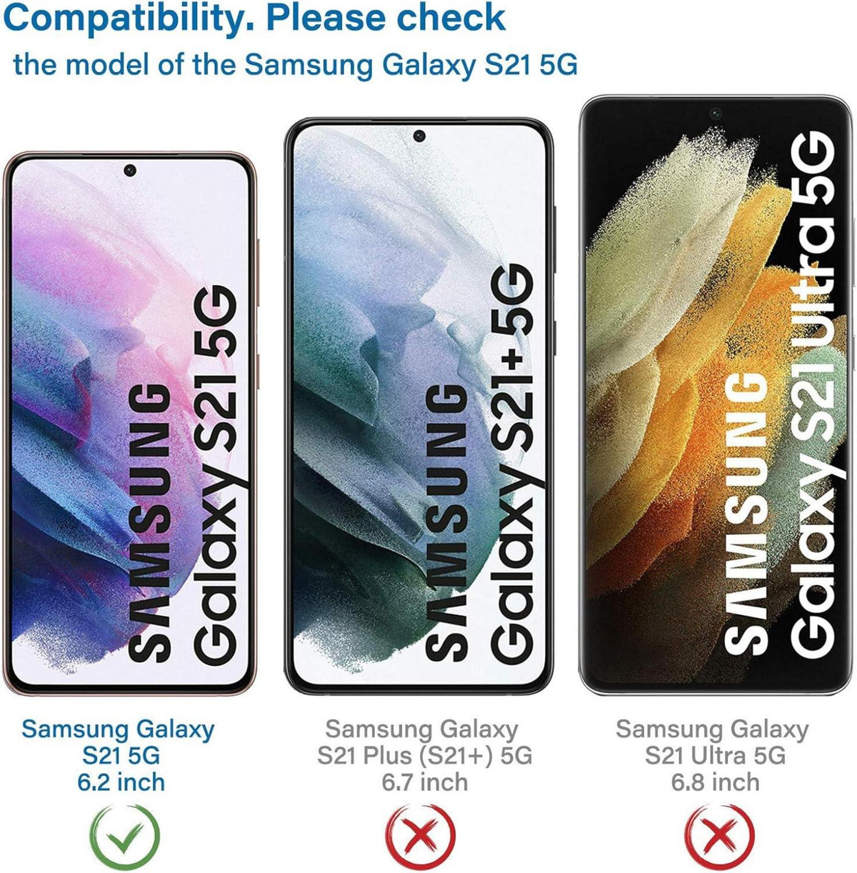 NEW'C Displayschutzfolie Samsung Galaxy S21 5G (6.2) 2er Pack 9H Ultra Transparent