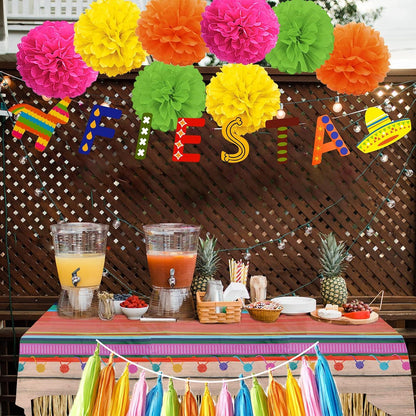 Fiesta Party Dekoration Set Papier Pompom Papierfächer Mexikanische