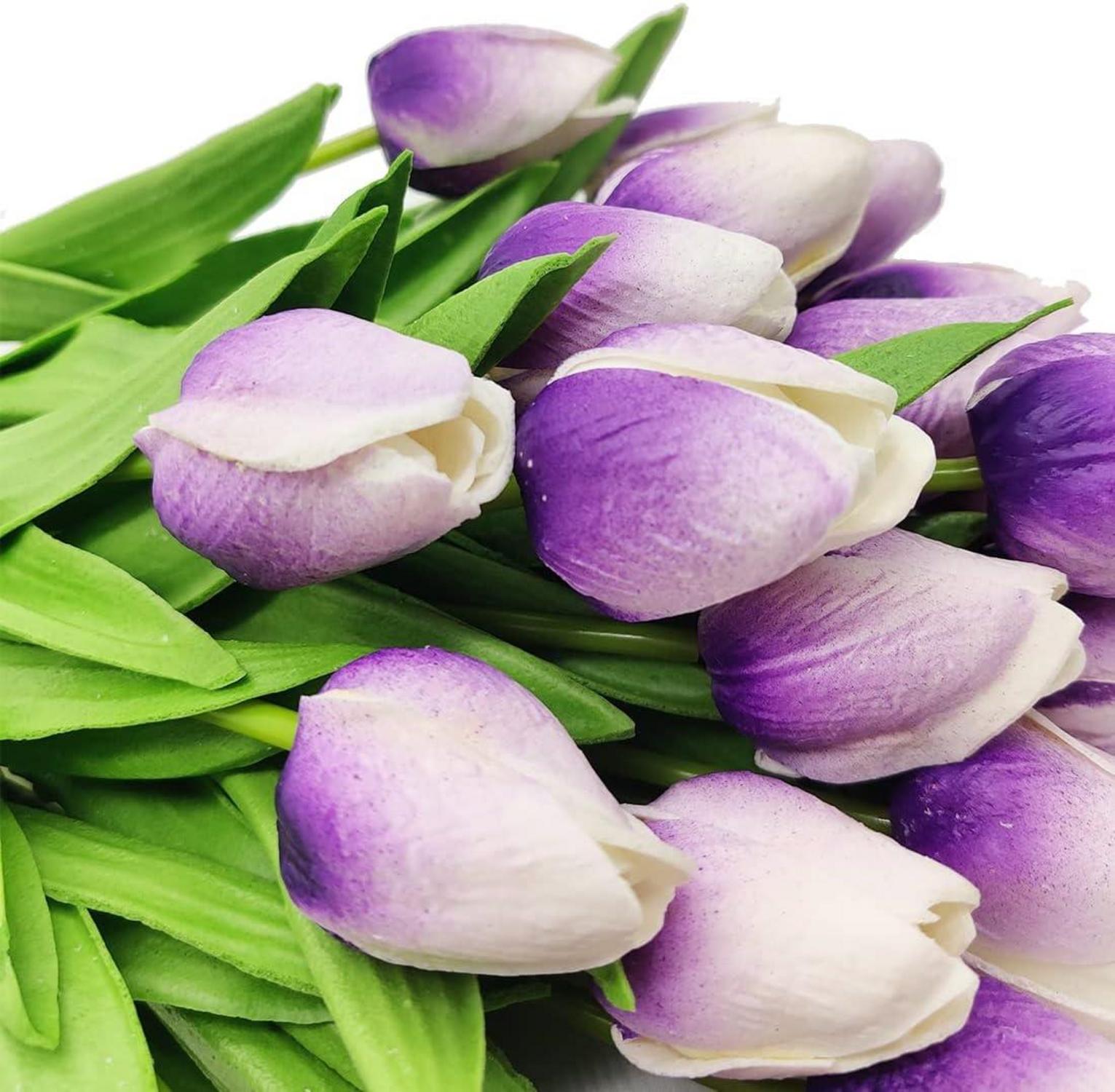 Künstliche Tulpen Hochzeitssträuße Blumen 20 Stück Hellviolett