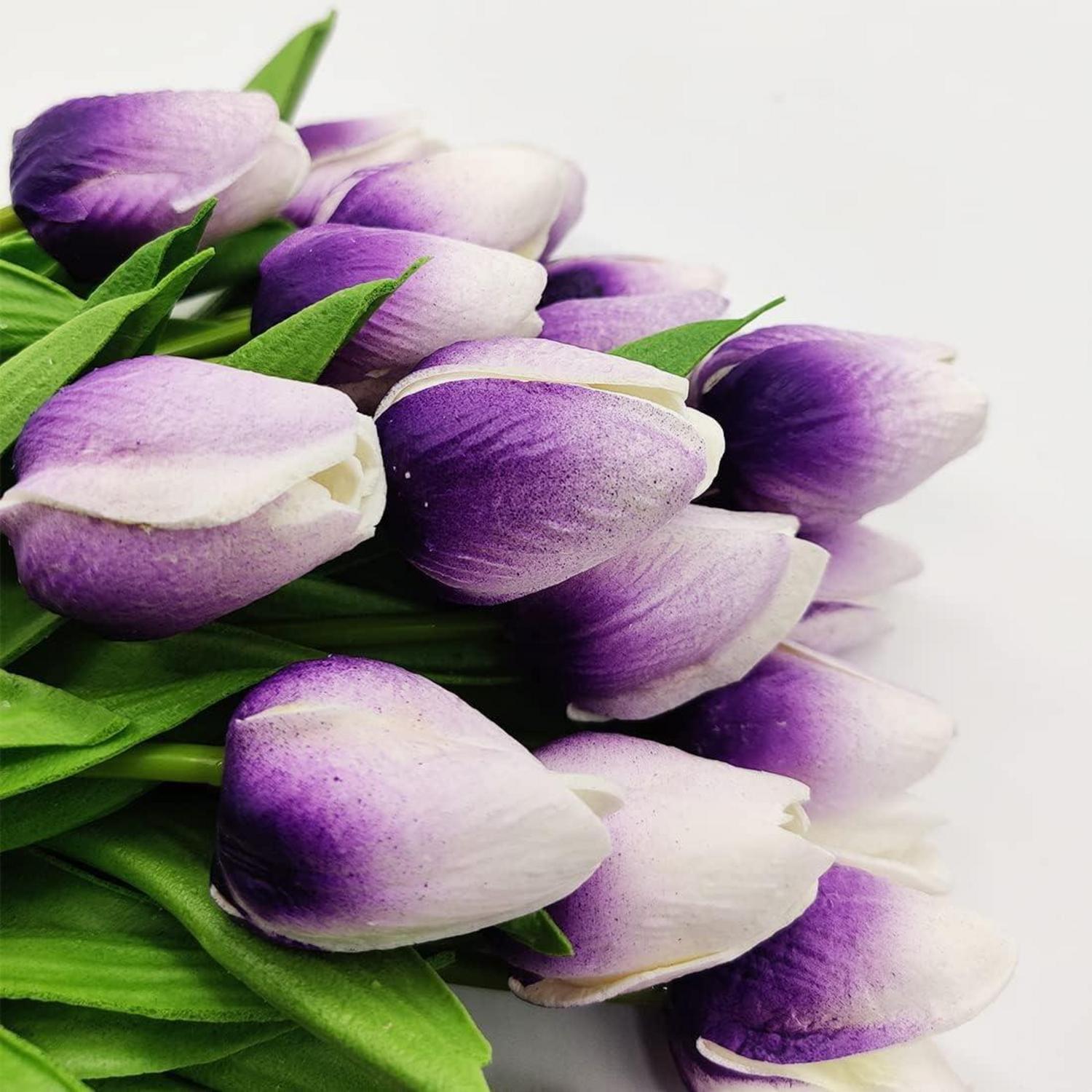 20 Stück Künstliche Tulpen Gefälschte Blumen Tulpen Hochzeitssträuße