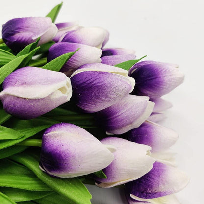 20 Stück Künstliche Tulpen Gefälschte Blumen Tulpen Hochzeitssträuße