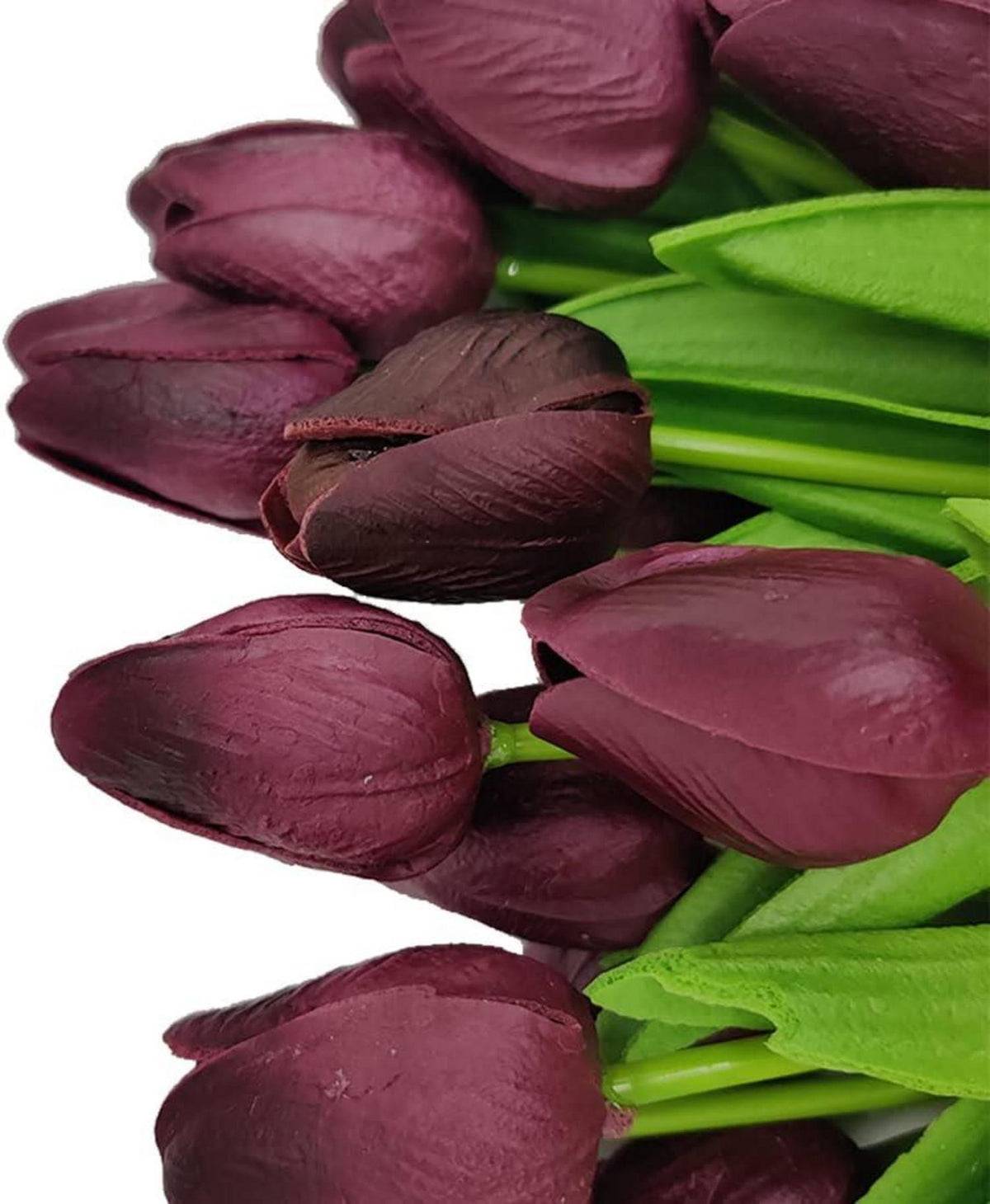 Künstliche Tulpen Blumen Hochzeitssträuße 20 Stück Bordeaux
