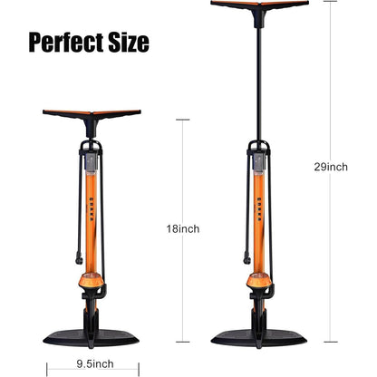Hochdruck Fahrradpumpe mit Manometer für Rennrad MTB