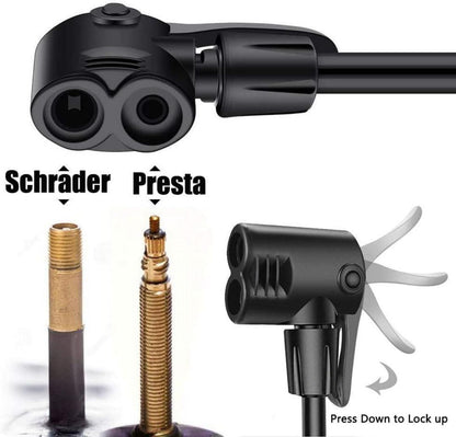 Hochdruck Fahrradpumpe mit Manometer für Rennrad MTB