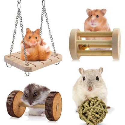 ERKOON 12-teiliges Hamster Kauspielzeug Set für Kleintiere