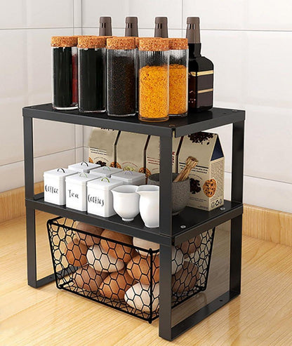 Stapelbares Edelstahl Küchenregal Organizer Make-up Badezimmer